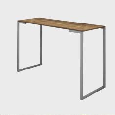 Imagem de Mesa Escrivaninha Mesa de Estudos Stan Home Office Ferro Cinza Tampo mdf Castanho - Ahazzo Móveis