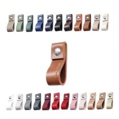 Imagem de Kit com 16 Puxadores Dobi Parafuso para Móveis Armário Guarda Roupa Gaveta Porta Baús Caixas Bandeja Cesto Tábua - Cor Textura de Couro…