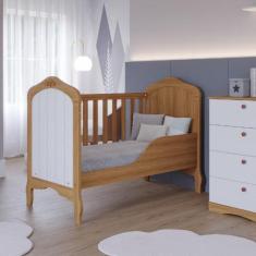 Imagem de Berço Mini Cama MDF Harmonia Permóbili - Permobili, Nature/Branco