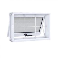 Imagem de Janela de Aço Maxim-ar 40x60cm com Grade Quadrada e Vidro Riobras