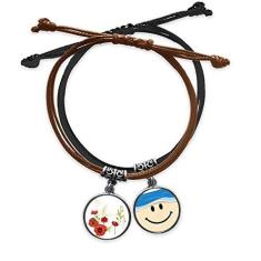 Imagem de DIYthinker Pulseira de couro com pingente de milho para pintura de plantas, corrente de mão