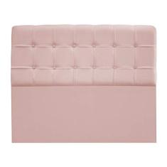 Imagem de Cabeceira Estofada Mel com Capitonê 195 cm para Cama Box King Suede Rosê Quarto - AM Decor