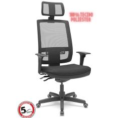 Imagem de Cadeira de Escritório Presidente Brizza Braço 3D Backplax Ergonômica com braços N17 abnt - Plaxmetal