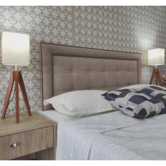 Imagem de Cabeceira Casal 140 Cama Box Diamond Veneza 10 Bege Linho Painel rbl