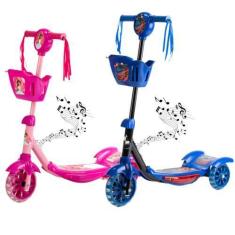 Imagem de Patinete Infantil 3 Rodas Com Luzes Led Dobrável E Ajustável Menino Me