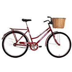 Imagem de Bicicleta Aro 26 Feminina Freio no Pé CP Classic Vermelho com Cestinha