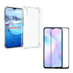 Imagem de Capa Capinha Anti Shock Xiaomi Redmi 9A 6.53", Capa Anti-Impacto, Transparente + Película Vidro 3D 9D