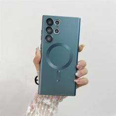 Imagem de Capa de telefone luxuosa com anel fosco transparente para carro para Samsung Galaxy S23 S22 S21 Plus Ultra 5G transparente à prova de choque capa dura para PC, branco transparente, para Samsung S