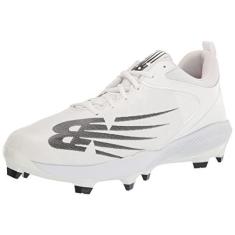 Imagem de New Balance FuelCell 4040 V6 Tênis de beisebol masculino de metal, Branco/preto, 38