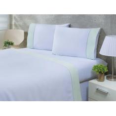 Imagem de Jogo Lençol 4 Peças Cama Viúva 2,03mx1,20mx30cm 100% Algodão 200 Fios 