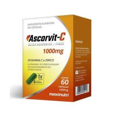 Imagem de Ascorvit-C 1g (Vitamina C + Zinco) 60 Cápsulas - MaxiNutri