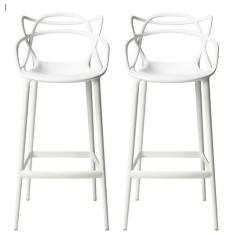 Imagem de Kit Com 2 Banquetas Aviv Feita Em Polipropileno Fratini Branco