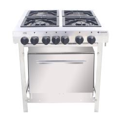 Imagem de Fogão Industrial 4 Bocas Com Forno Inox Linha Extra - Venâncio Ei4f