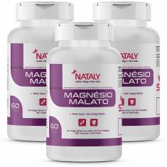 Imagem de Kit 3 Magnésio Malato Premium 60 Cápsulas De 500Mg Nataly