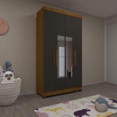 Imagem de Guarda Roupa Solteiro 4 Portas Com Espelho E Pés Gênova Luciane Móveis