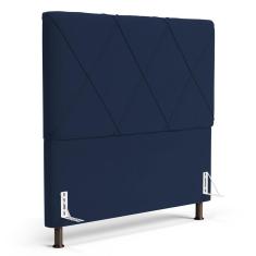 Imagem de Cabeceira Cama Box Casal King Size Mel 195cm Com Frame Veludo Azul Marinho - Desk Design