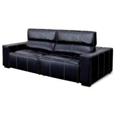 Imagem de Sofá Sullivan Retrátil Reclinável 2 Lugares Couro Preto 252cm - 69977