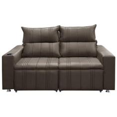 Imagem de Sófa Retrátil E Reclinável 2 Lugares Madri 1,60cm C/Molas Veludo Marro