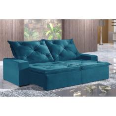 Imagem de Sofá 2 Lugares Retrátil e Reclinável 230cm Plutão Zara Estofados Azul Jolie
