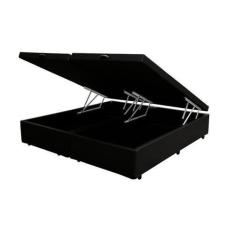 Imagem de Cama Box Baú Queen Bipartido Recanto Do Sono Sintético Preto 43X158x19