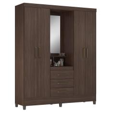Imagem de Guarda Roupa Capelinha Pérsia 4 Portas com Espelho - Demóbile Café Touch
