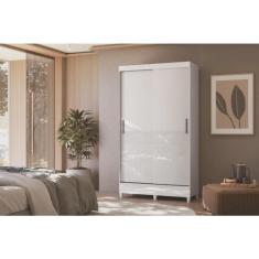 Imagem de Guarda Roupa 1,06m 2 Portas Correr com Pés Santos Andira Fit Branco