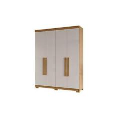 Imagem de Guarda roupa casal 4p fiorella camaru pérola - village móveis
