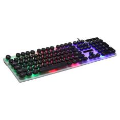 Imagem de Teclado arco-íris impermeável preto#G21 com luz de fundo arco-íris