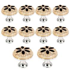 Imagem de Sdjdhej Conjunto de 10 peças de puxador de mesa de centro europeu de placa dupla face, furo único, adequado para decoração de casa, gavetas de armário, acessórios de maçaneta de porta de armário