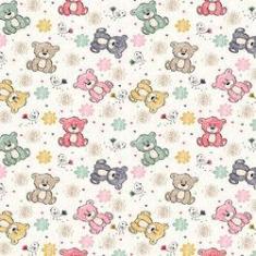 Imagem de Papel de Parede Ursos Coloridos Infantil 2,70x0,57m