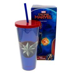 Imagem de Copo Canudo Capitã Marvel 650 ml