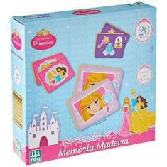 Imagem de Nig Brinquedos Jogo da Memória Princesas em Madeira 20 Peças