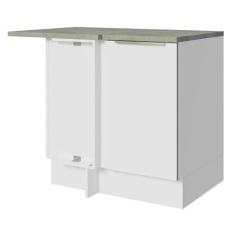 Imagem de Balcão de Canto 1 Porta Branco/branco Veludo Lux Madesa