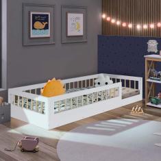 Imagem de Cama Solteiro Grade Proteção 84x195 Cm Branco Sova Shop Jm