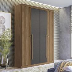 Imagem de Guarda Roupa Buriti 4 Portas Jatobá/grafite