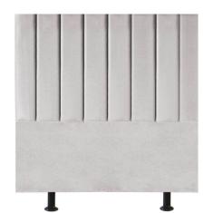 Imagem de Cabeceira Estofada Cama Box Solteiro 90 Cm Marina Veludo cinza Claro