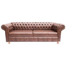 Imagem de Sofá Chesterfield Capitone Luiz xv Corano Marrom 2,00cm
