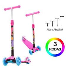 Imagem de Patinete Dm Radical Para Meninas Infantil De 3 Rodas Com Led