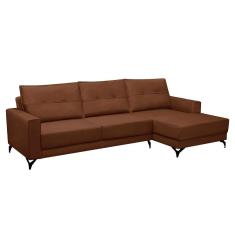 Imagem de Sofá 4 Lugares Heros com Chaise Direito Veludo Terracota