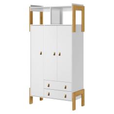 Imagem de Guarda Roupa Infantil 3 Portas 2 Gavetas com Nicho Magia Q01 Branco Clique Chique