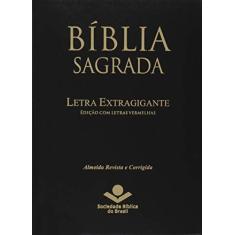 Imagem de Bíblia Sagrada - Letra Extra Gigante. Capa em Couro Bonded com Índice Digital. Preta - Vários Autores - 7899938402597