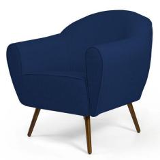 Imagem de Poltrona Decorativa Sala de Estar Nina Pés Palito Madeira B-304 Veludo