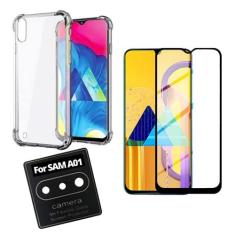 Imagem de Capa Case Capinha Antiqueda + Película 3D Nano Blindada + Película Câmera Compatível Samsung Galaxy A01