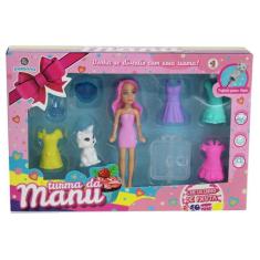 Imagem de Boneca Turma da Manu 4 Vestidos Cheirinho de Fruta Polibrinq