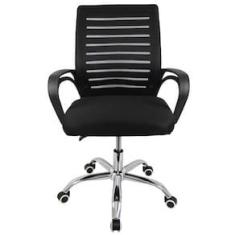 Imagem de Cadeira de Escritório Giratória Conthey Diretor Creta com Regulagem de Altura, Apoio para os Braços e Mecanismo Relax - Preto