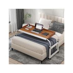 Imagem de SilteD Mesa de cabeceira Mesa de cabeceira Mesa de cama médica Carrinho para laptop móvel Mesa de computador Mesa de bar Mesa de cabeceira com rodas, altura e comprimento ajustáveis ​​com rodinhas