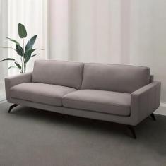 Imagem de Sofá Decorativo Thalia 4 Lugares Sala de estar 270cm Pés em Aço Couro Avelã G88 - Gran Belo