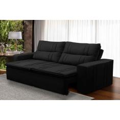 Imagem de Sofá Retrátil e Reclinável 2 lugares com Molas 1,50m Ester Suede Preto