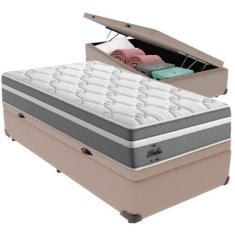Imagem de Cama Box Baú e Colchão Berlim Molas Ensacadas Solteiro Probel,  Bege