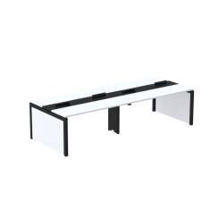 Imagem de Mesa de Plataforma Dupla para 4 Pessoas Corporativa 130x140/4p Branco/Preto